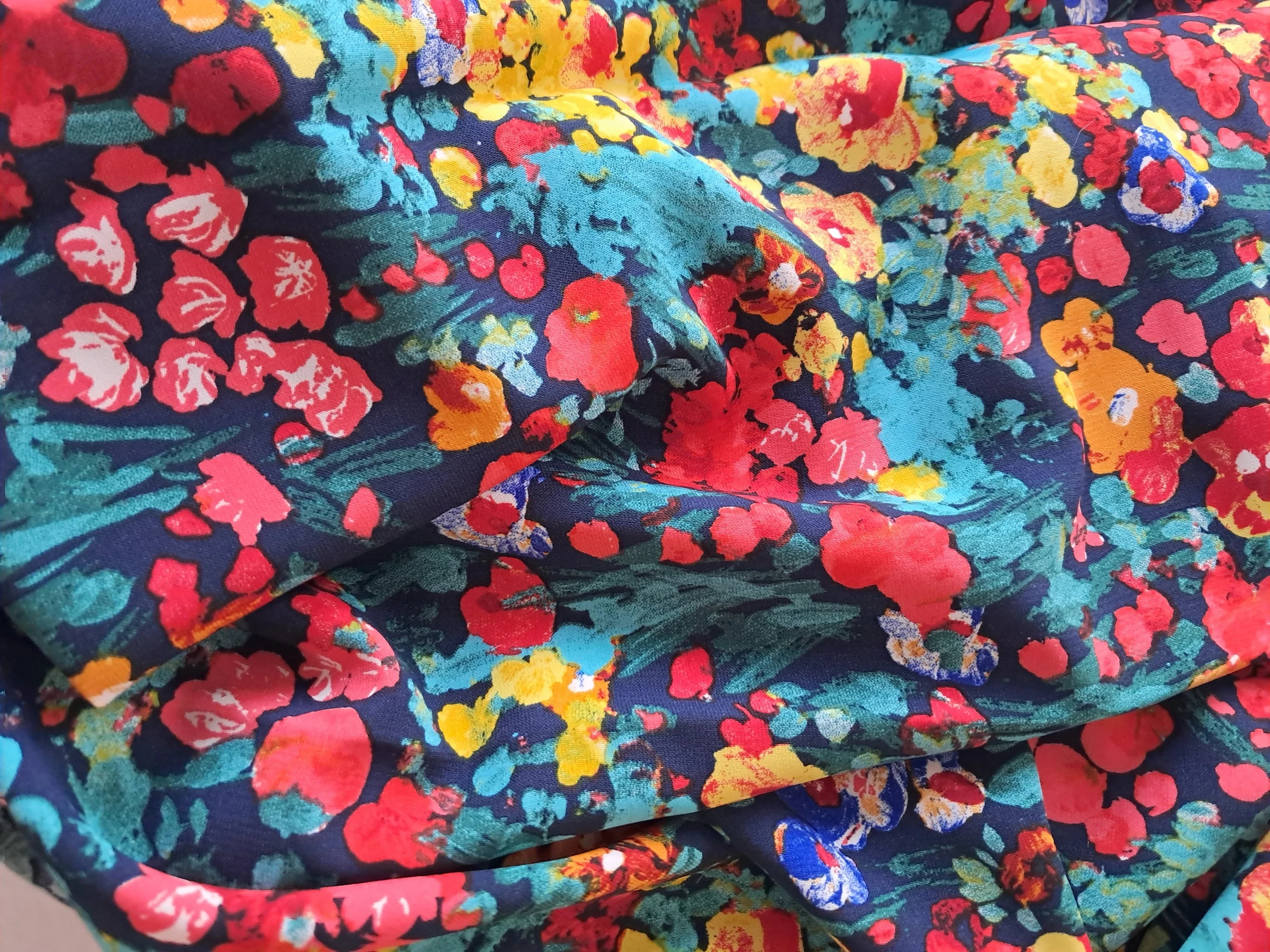 Tissu - Javanaise fleurs multicolores